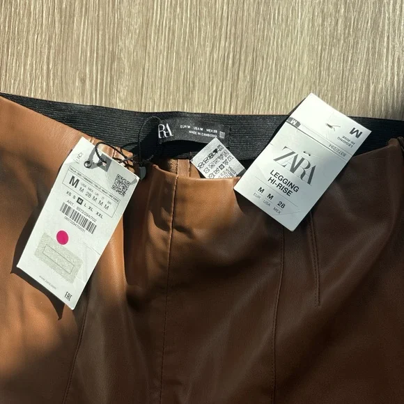 Zara brown High-Rise Leggings - Picture 3 of 6